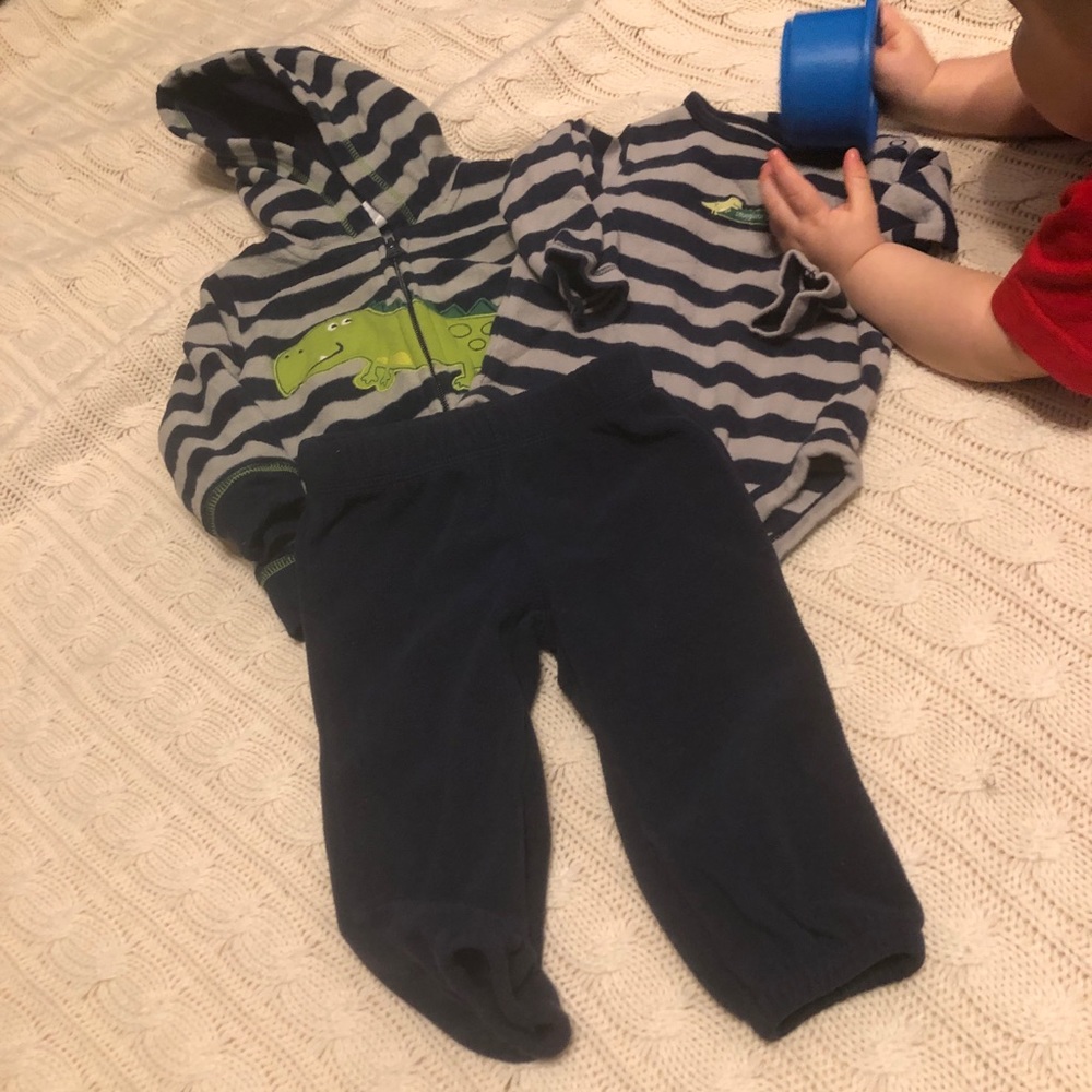 Dinosaur fleece outfit